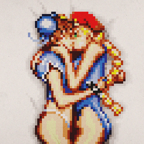 Kiss: Chun Li vs. Cammy [Pixel Art]