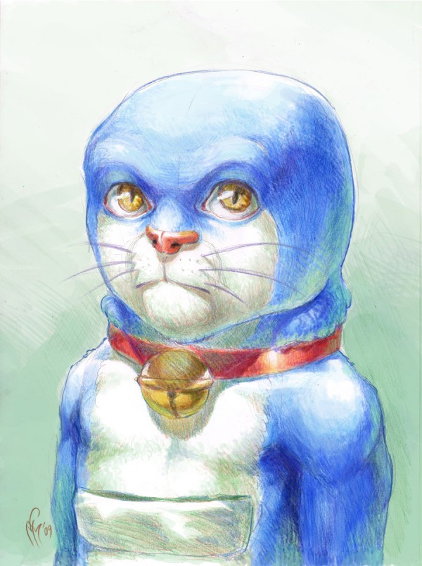 Realistic Doraemon by Marcel Pérez [Anime/Manga Fan Art]