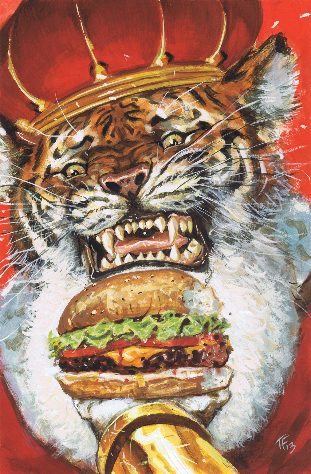 Tom Cat and Giant Realistic Flying Tiger eating Hot Dogs : r/tigerpics